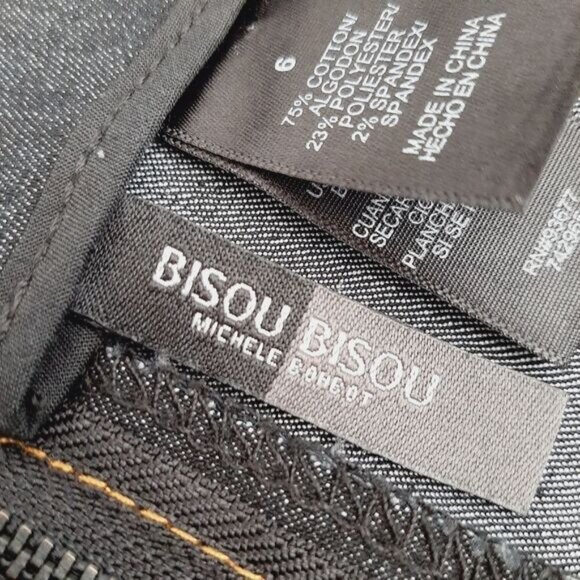 BISOU BISOU Y2K Blue Jeans Fitted High-Waist Pencil Midi Length Skirt Sz 6 - Picture 10 of 10